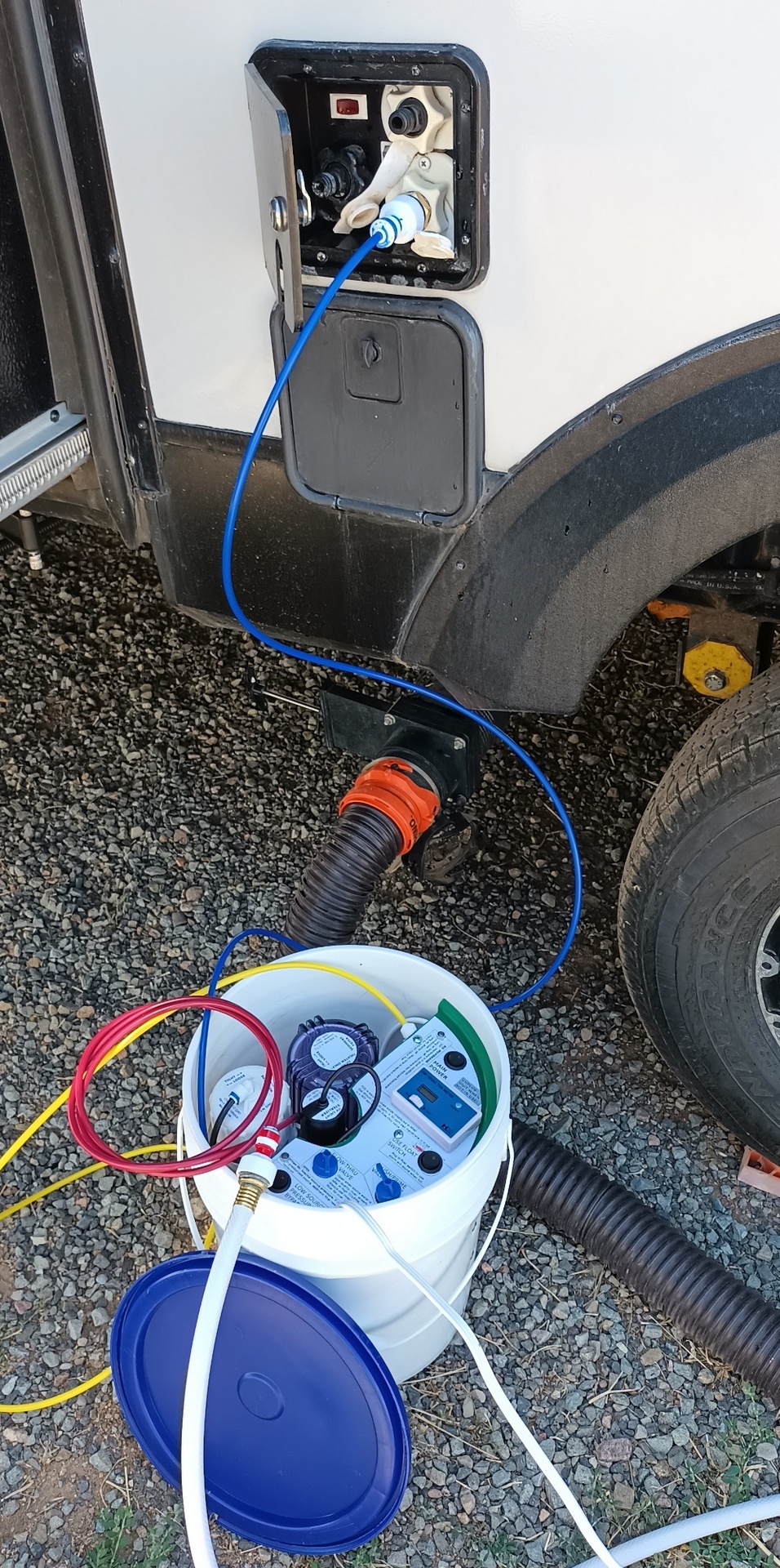 Photo purifying water to RV tank